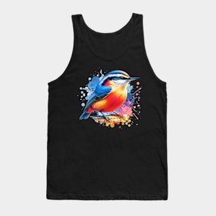 Watercolor Red Breasted Nuthatch Tank Top